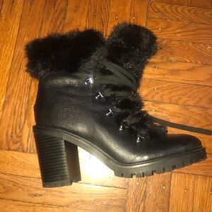 Guess leather faux fur boots
